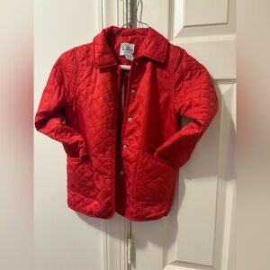Lilly pulitzer size 5 red quilted snap up coat